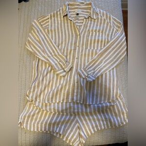 Striped Tan and White Set